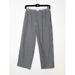 Coldwater Creek Women’s Plaid Capris Size 6 Black & White Cotton Side Zip EUC